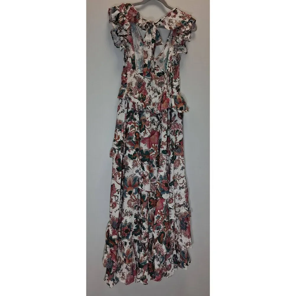 Love the label Anthropologie womens small floral maxi dress tiered gypsy boho - Picture 7 of 12